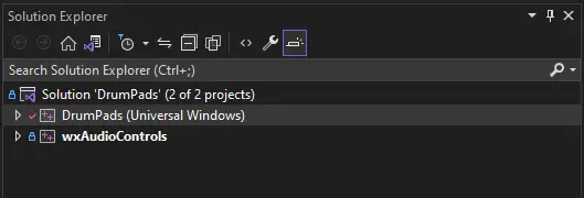 Visual Studio Solution Explorer Showing "Universal Windows"