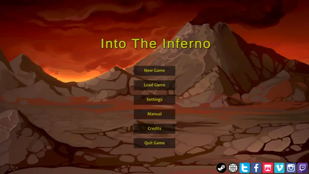 Into The Inferno Main Menu Load Game - Before